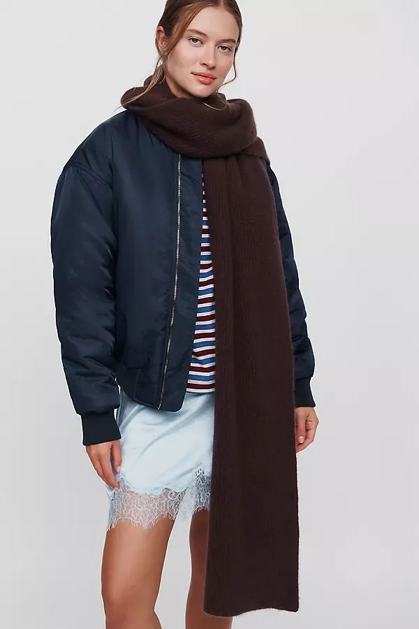 100% Cashmere Ribbed Scarf by Anthropologie