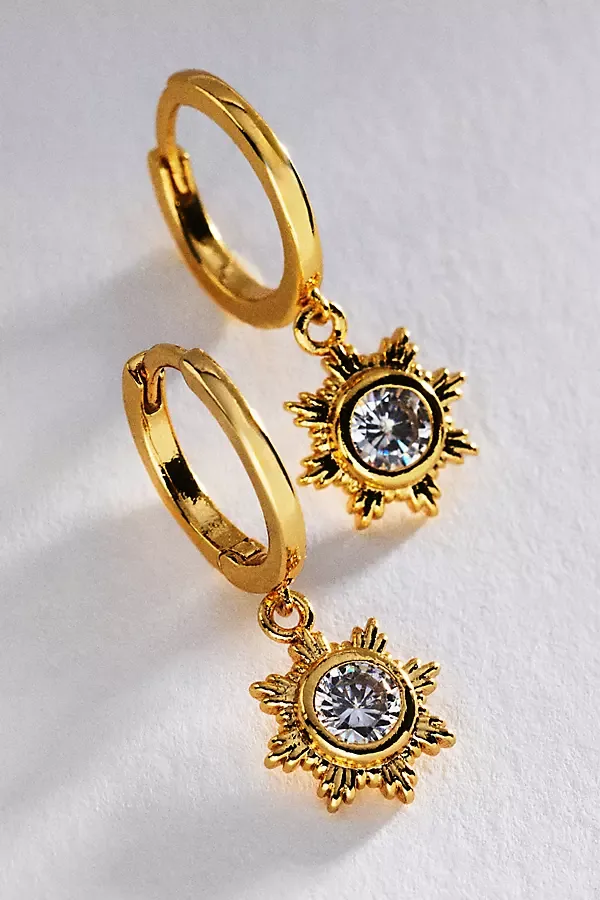 Sunburst Huggie Earrings by Anthropologie
