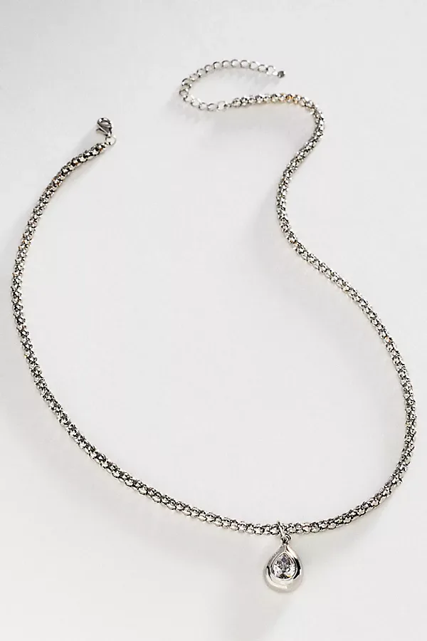 Pear Bezel Necklace