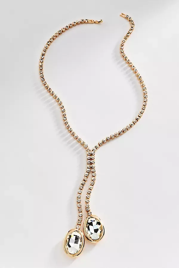 Crystal Lariat Necklace by Anthropologie