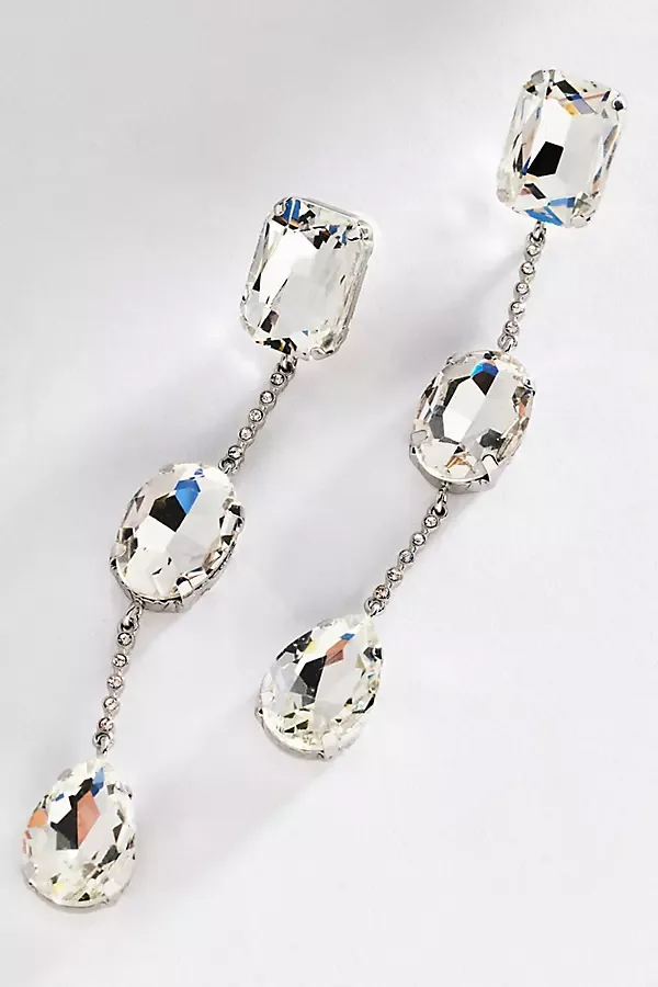 Linear Crystal Drop Earrings