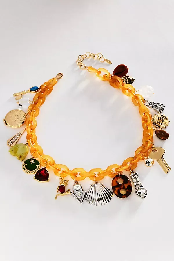 Resin Charm Link Necklace by Anthropologie