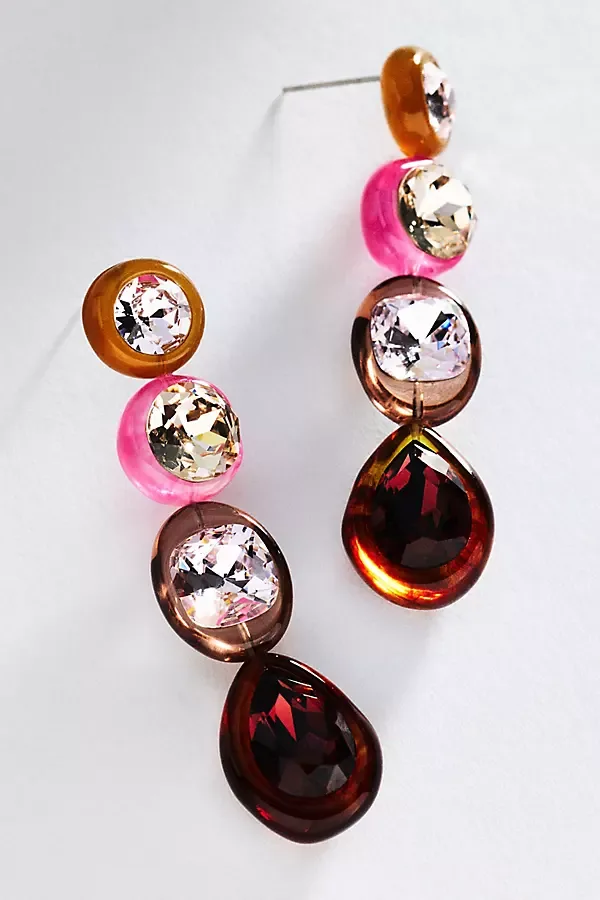 Multicolor Gem Drop Earrings
