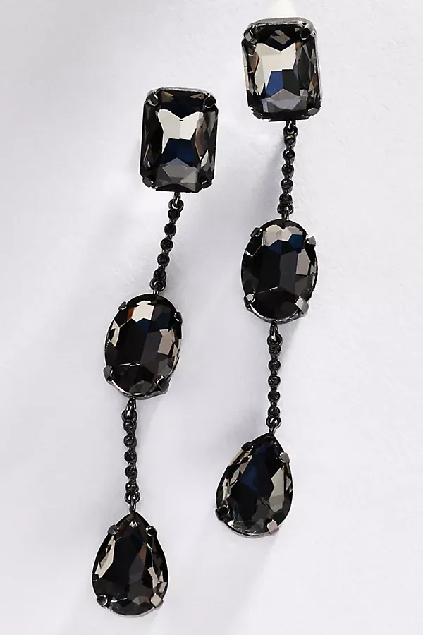 Linear Crystal Drop Earrings