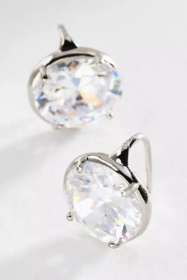 Round Crystal French Hook Earrings by Anthropologie
