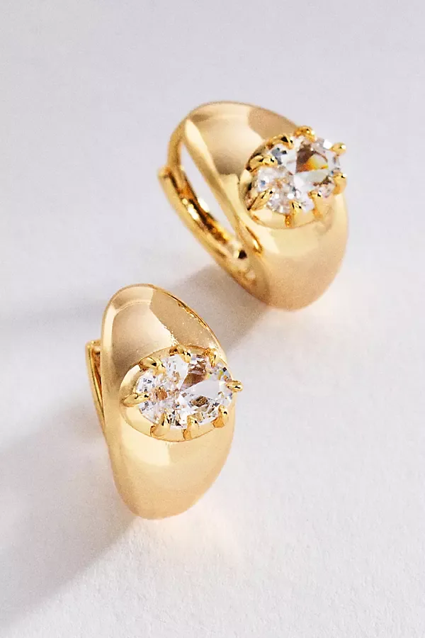 Crystal Huggie Hoop Earrings by Anthropologie