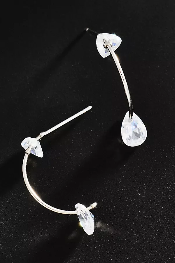 Demi Fine Crystal Thin Hoop Earrings
