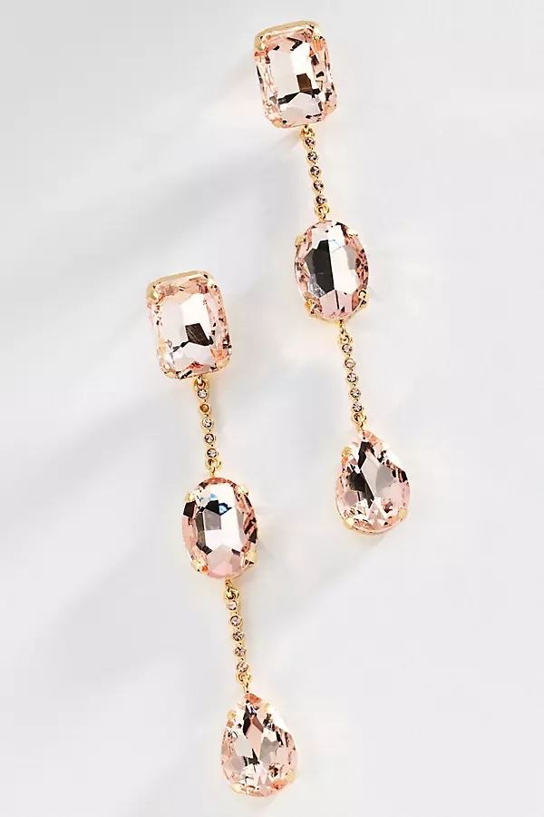 Linear Crystal Drop Earrings