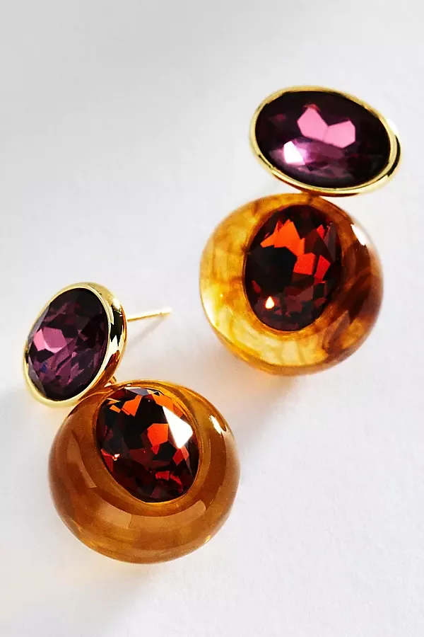 Resin Bezel Stone Earrings