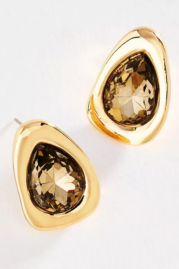 Bezel Gem Post Earrings
