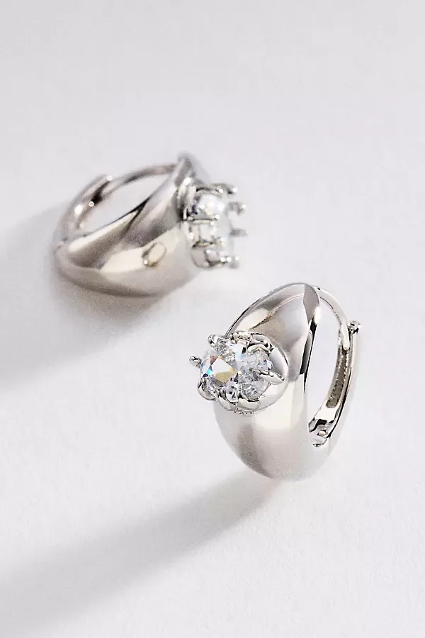 Crystal Huggie Hoop Earrings