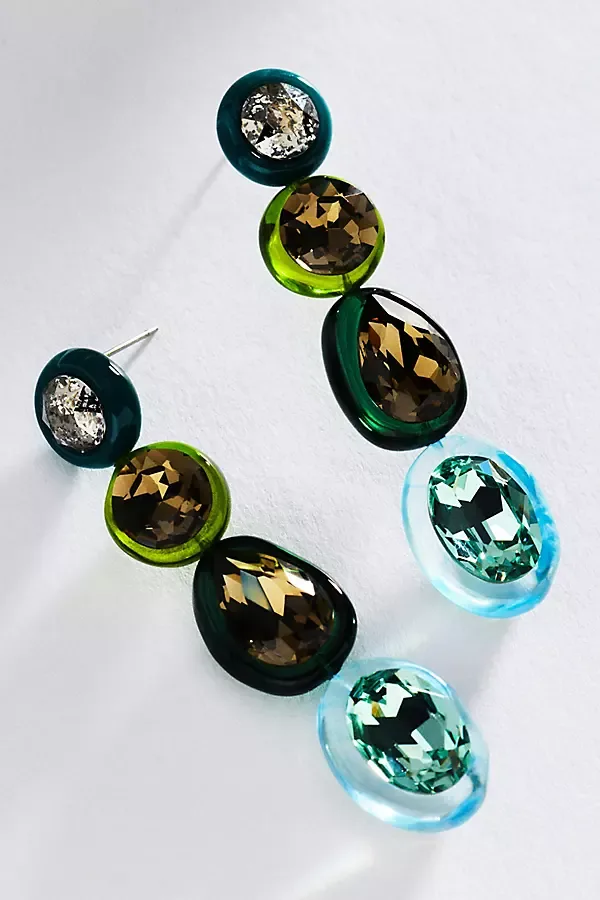Multicolor Gem Drop Earrings