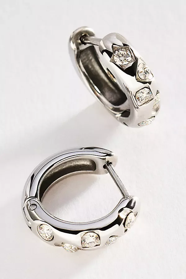 Encrusted Huggie Hoop Earrings by Anthropologie