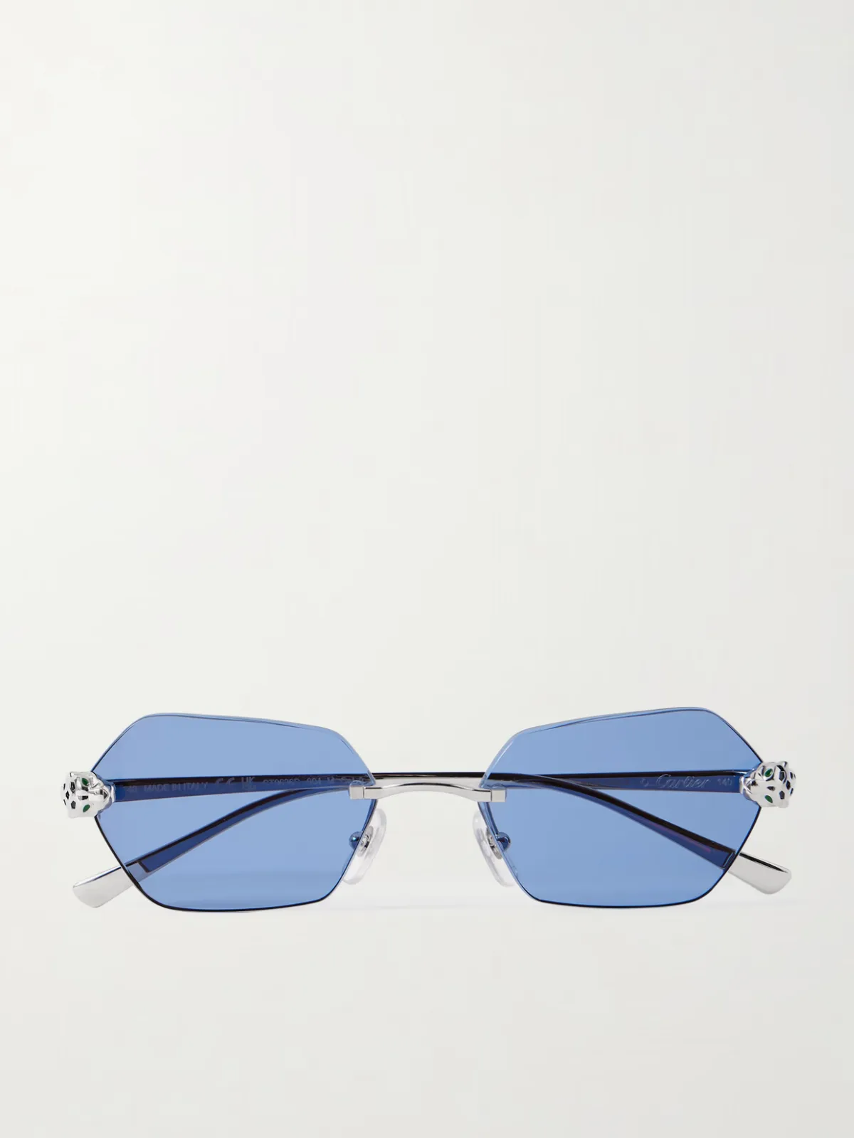 - Panthère De Cartier Rimless Hexagon-frame Silver-tone Sunglasses -