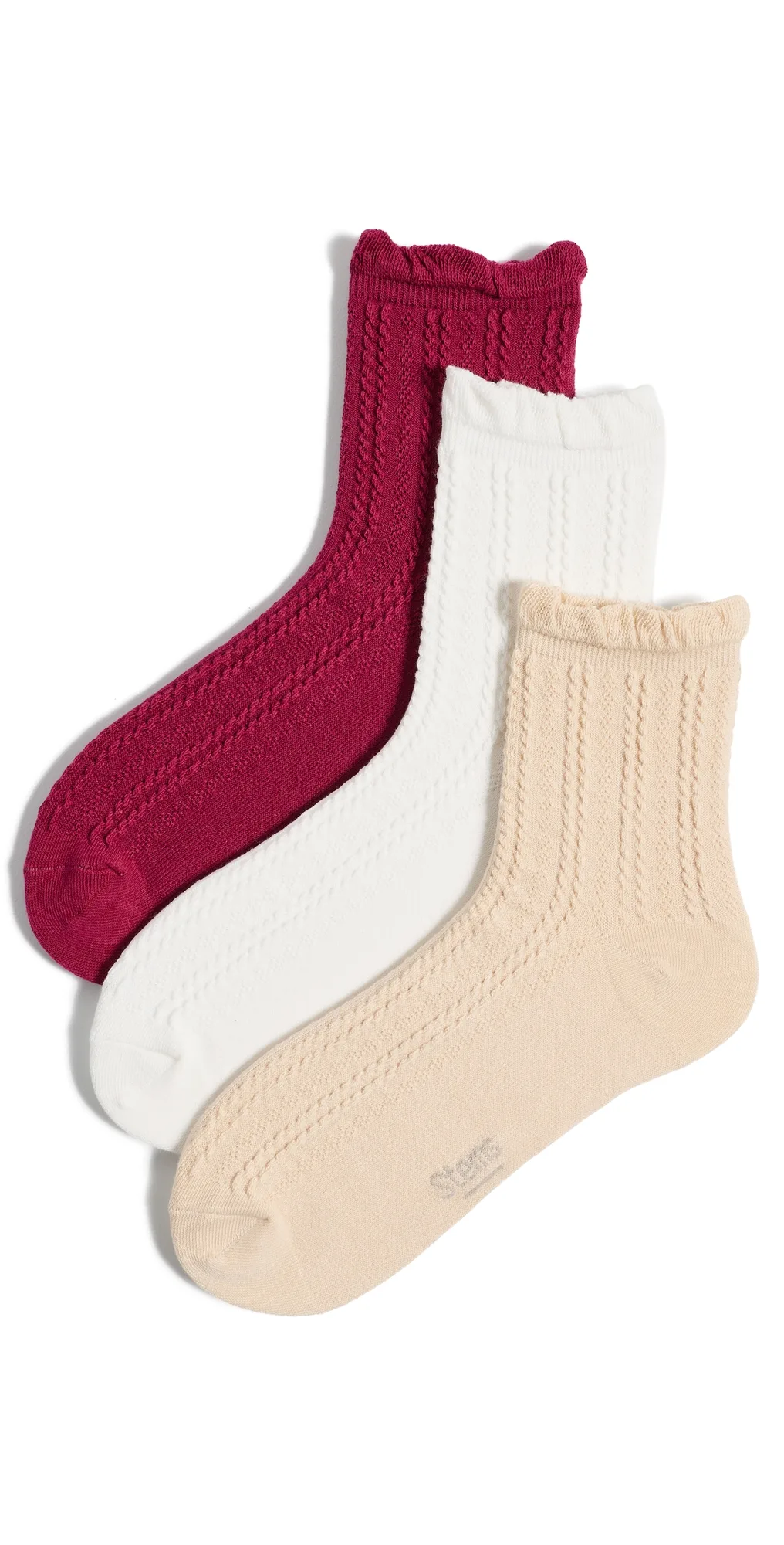 Pointelle Crew Socks 3 Pack by Stems