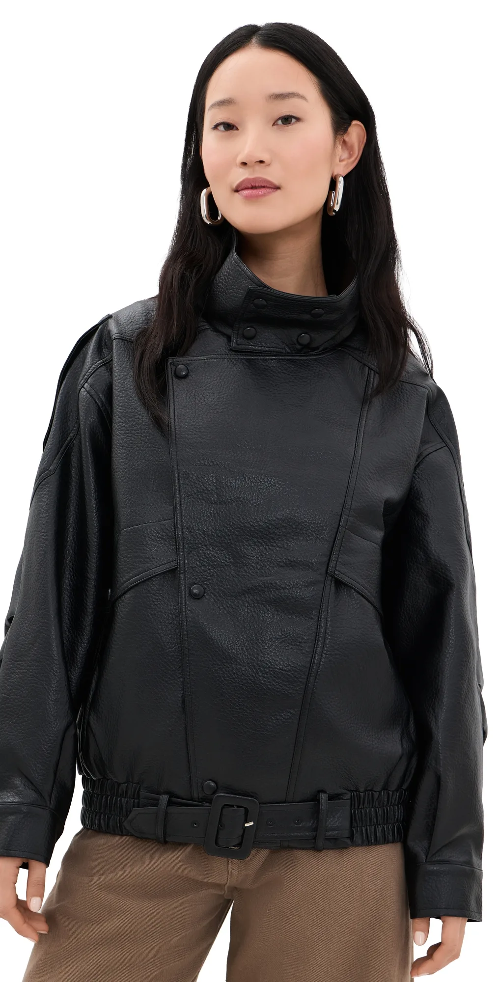 Rogue Faux Leather Bomber Jacket by Lioness