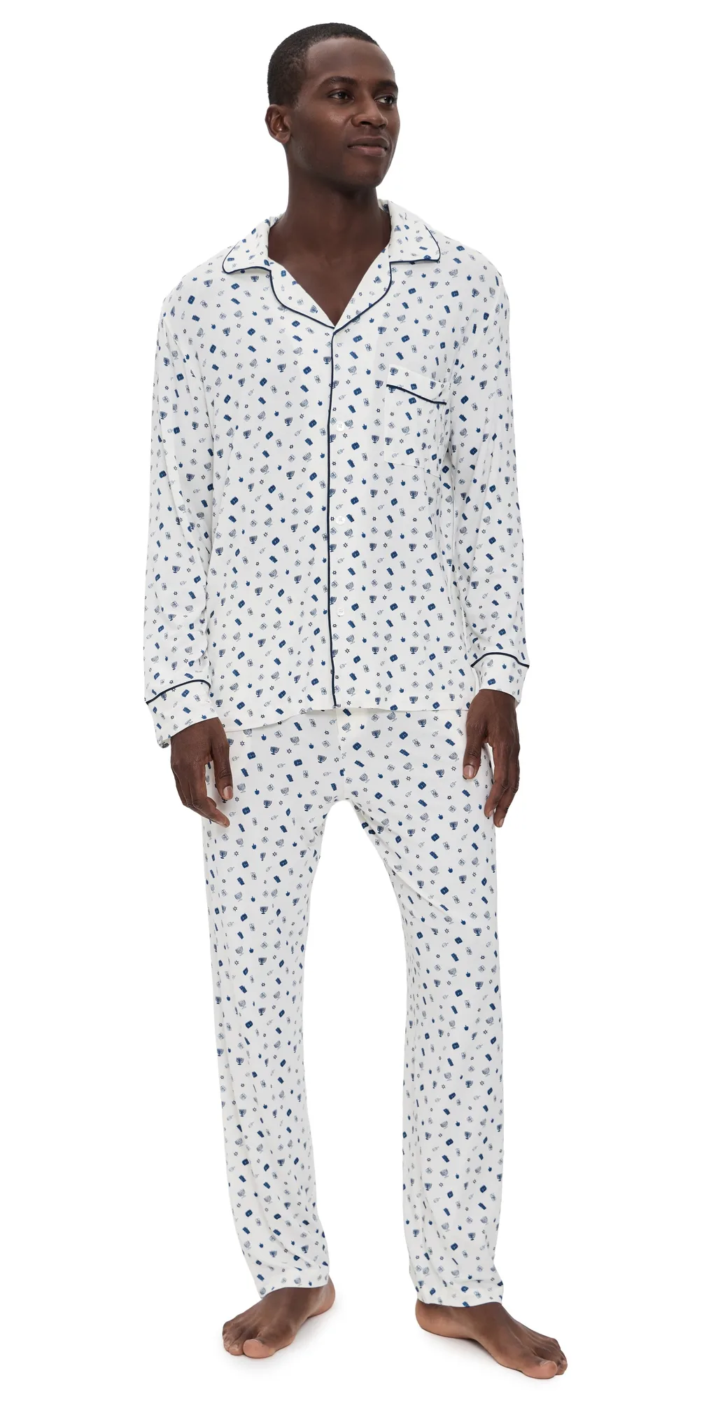 William Printed Pajama Set Twinkling Menorah by Eberjey