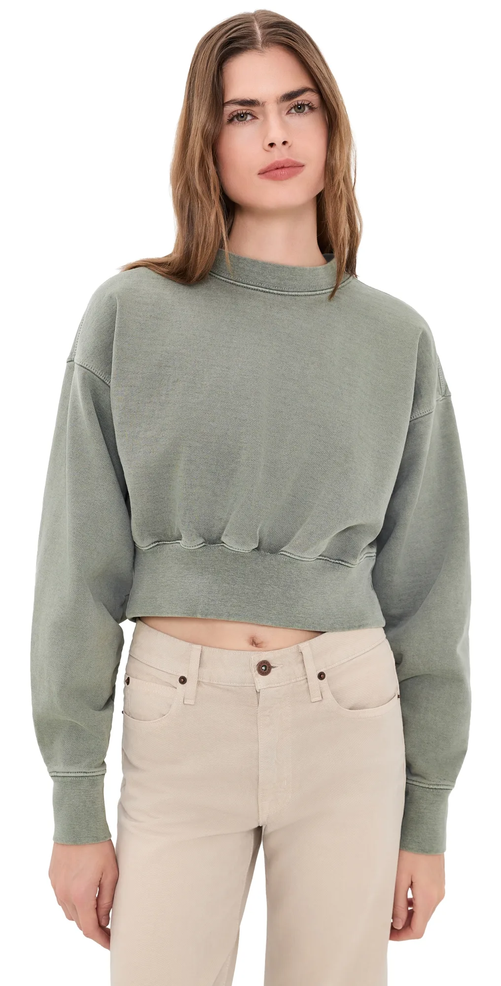 Crop Crew Neck Sweatshirt by SLVRLAKE