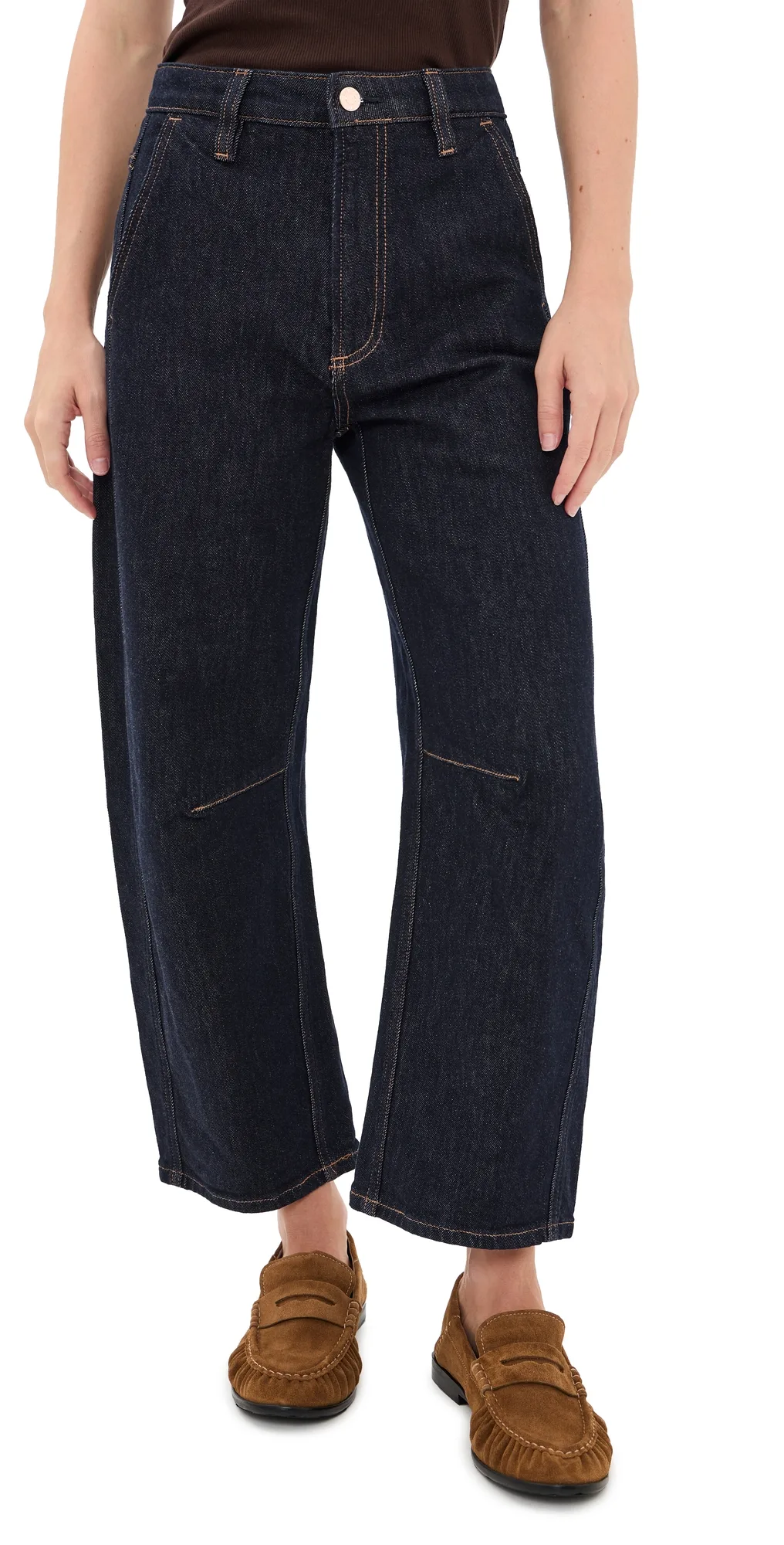Beau Seamed Crescent Raw Jeans by Pistola