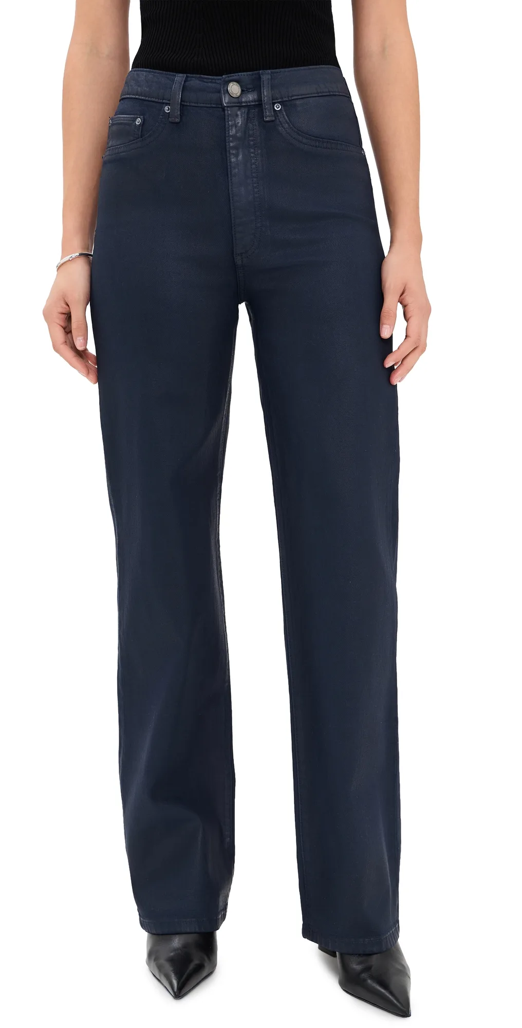 Karmine Refined Wide Leg Coated Jeans