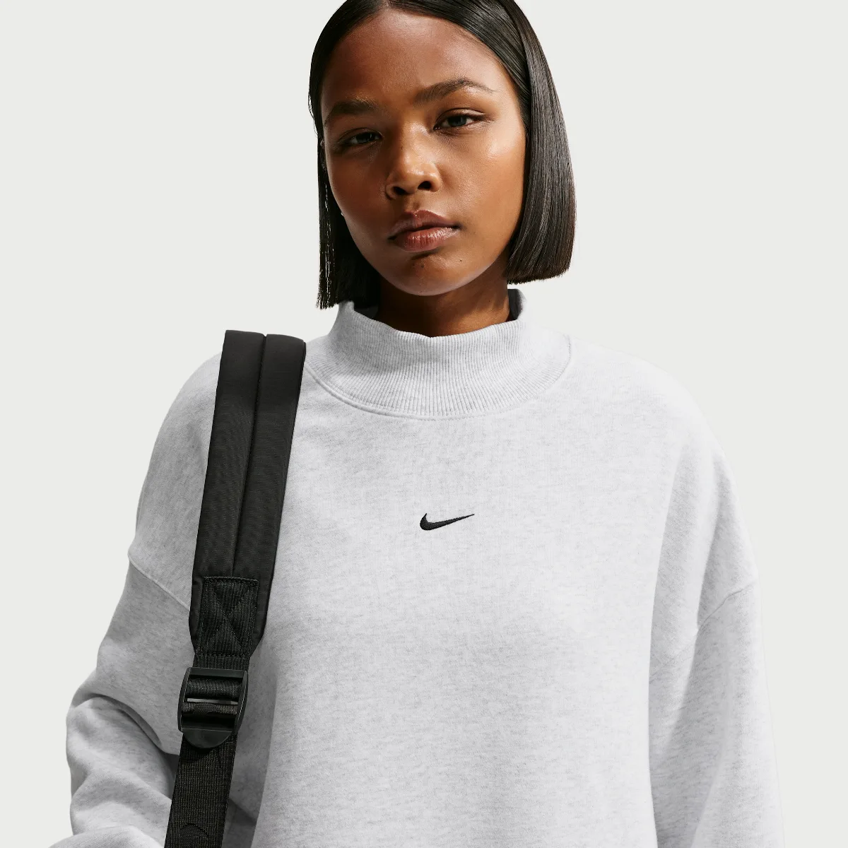 Studio Fleece Medium Weight Oversized Mock-Neck Sweatshirt