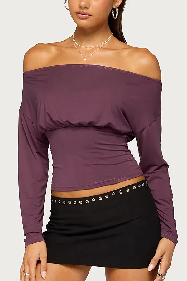 Jaze Off Shoulder Long Sleeve Top