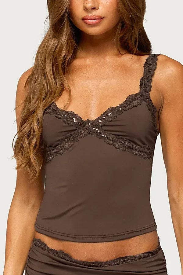 Limor Sequin Lacey Tank Top
