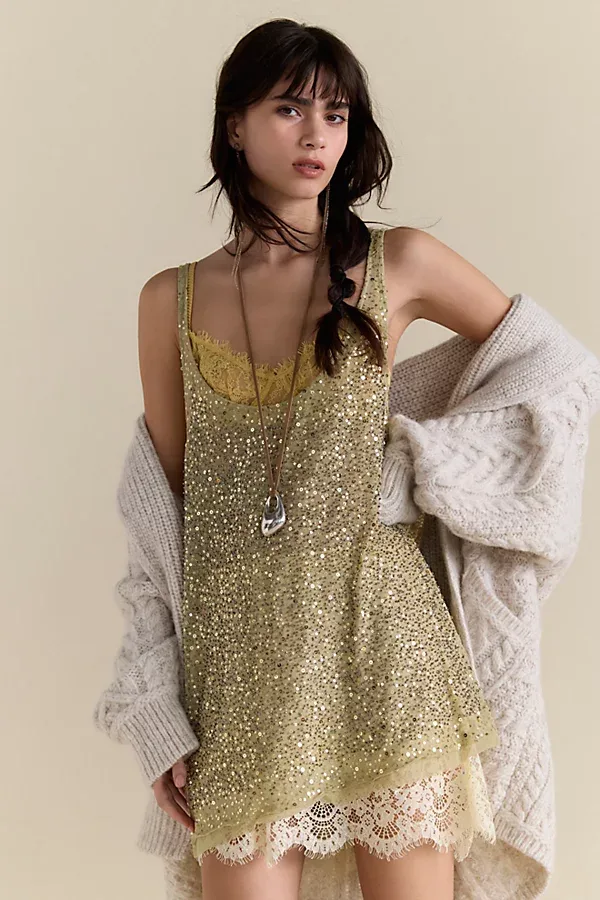 All That Glitters Mini Slip Dress