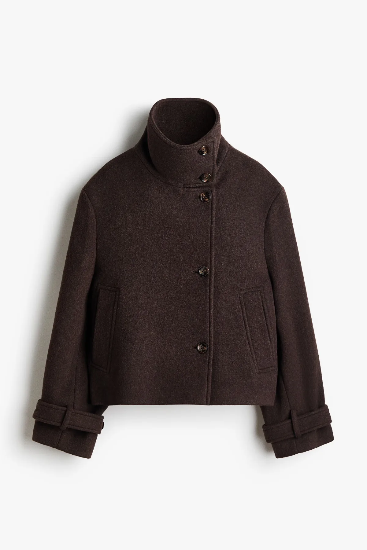 Wool-Blend Chimney-Collar Jacket by H&M
