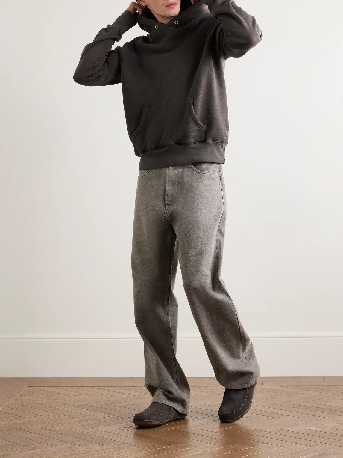 French Terry Cotton-Jersey Raglan Hoodie by Les Tien