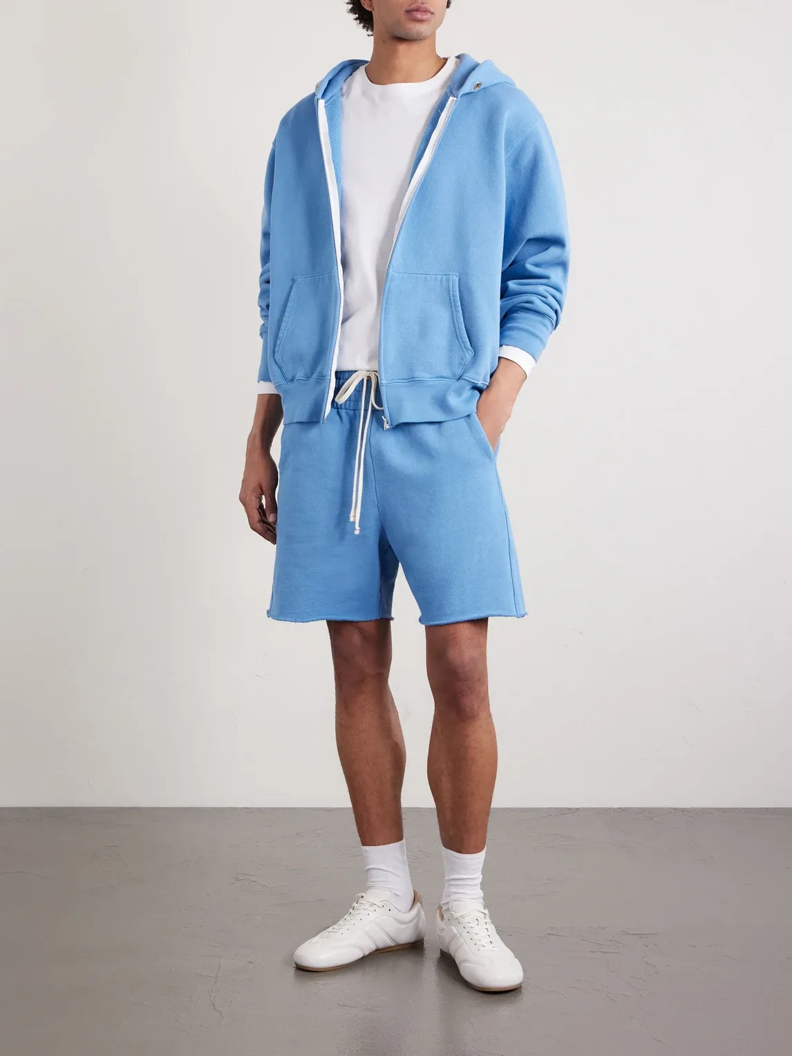 Heavyweight Structured-Fleece Cotton-Jersey Zip-Up Hoodie by Les Tien