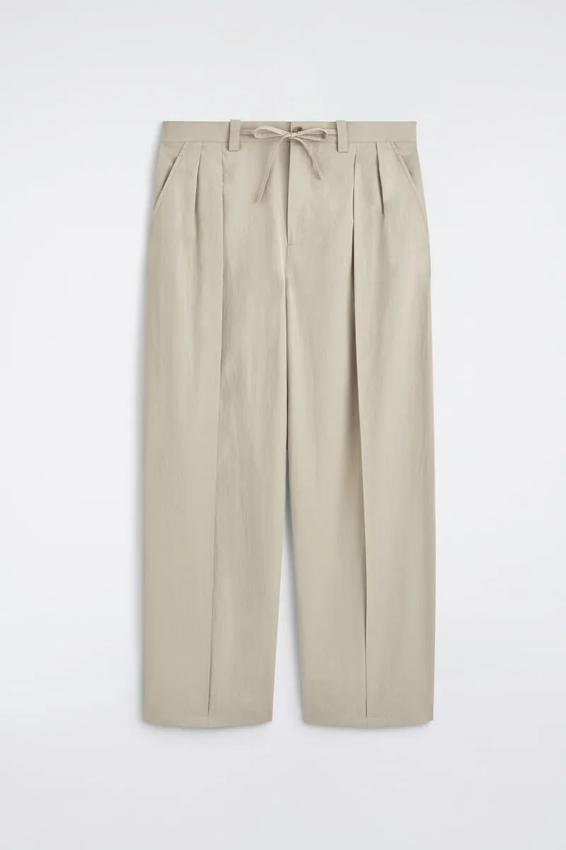 Cotton Relaxed Wide-Leg Drawstring Pants by COS