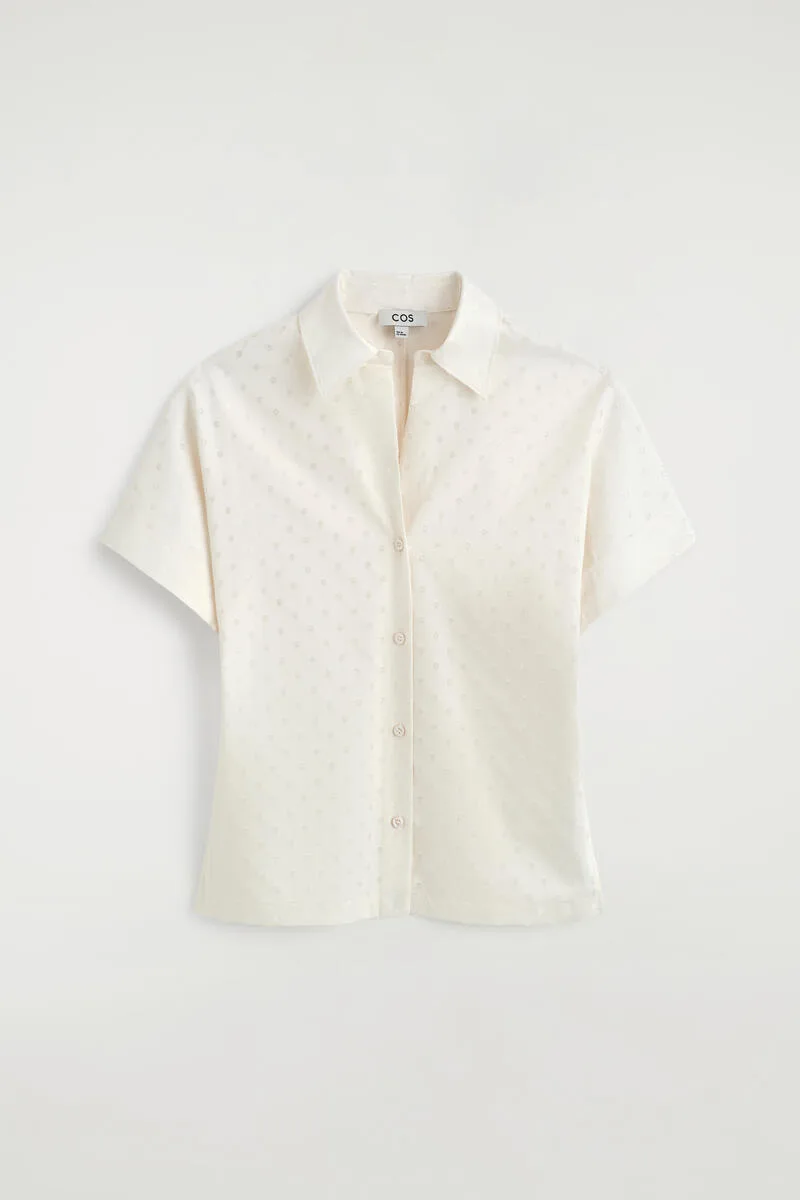 Polka-Dot Jacquard Cotton Shirt