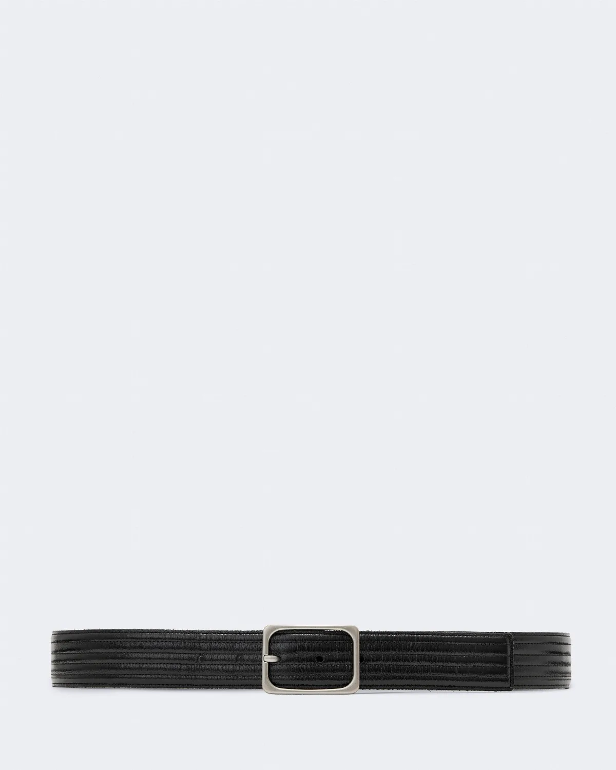 Alli Stitched Leather Bar-Buckle Belt by AllSaints