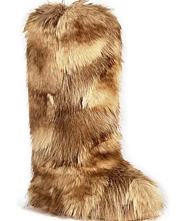 Fennec Faux Fur Knee High Boots by Azalea Wang