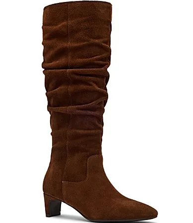 Saren Waterproof Suede Scrunch Tall Boots