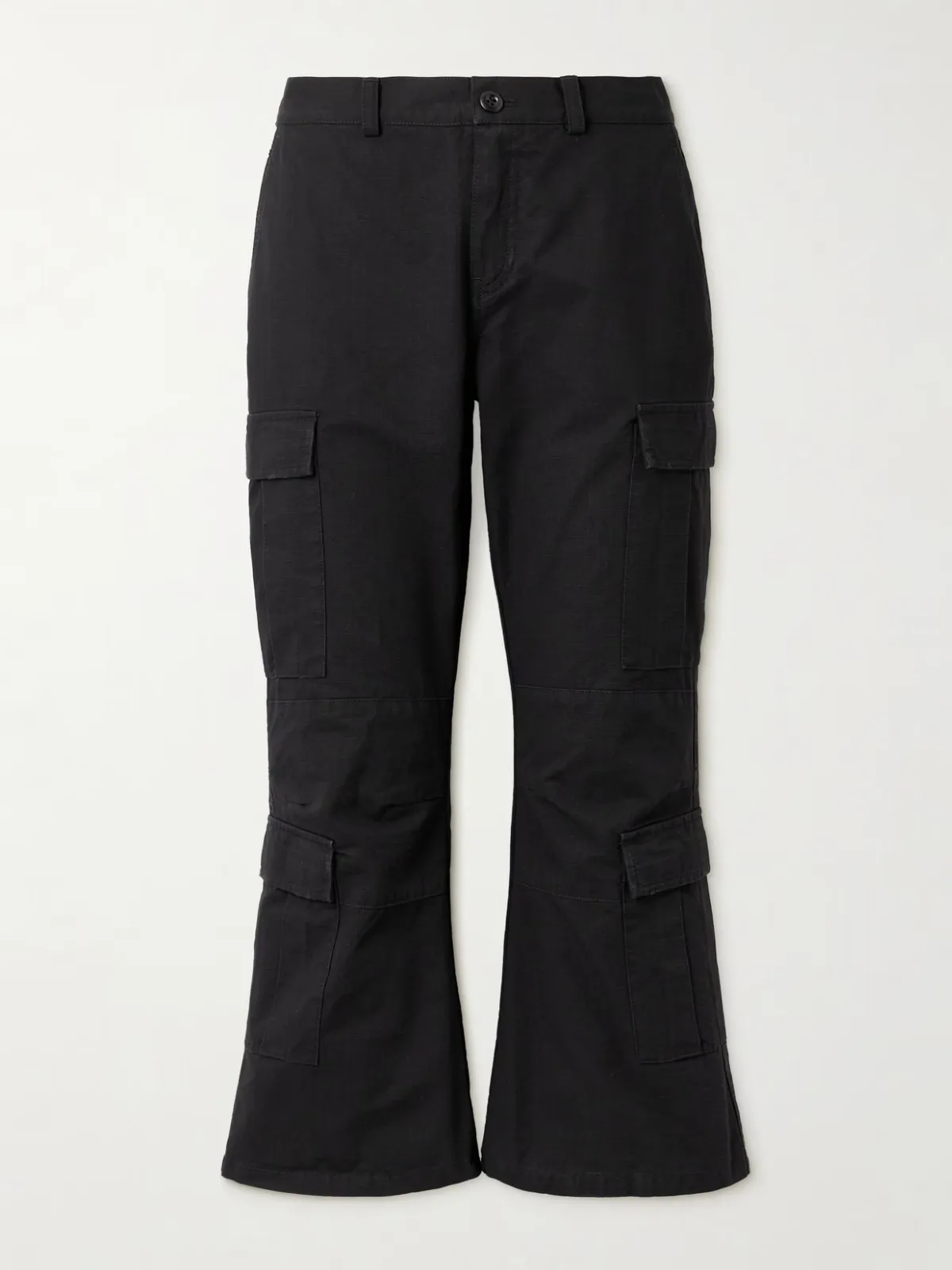 - Cropped Paneled Cotton-ripstop Flared Cargo Pants - by Balenciaga