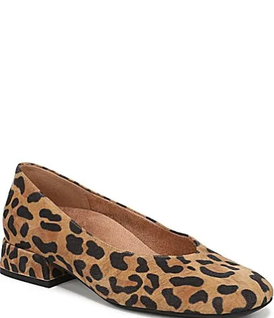 Petra Suede Leopard Print Heel Pumps by Vionic