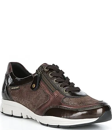 Ylona Metallic Patent Leather Side Zip Oxford Sneakers by Mephisto