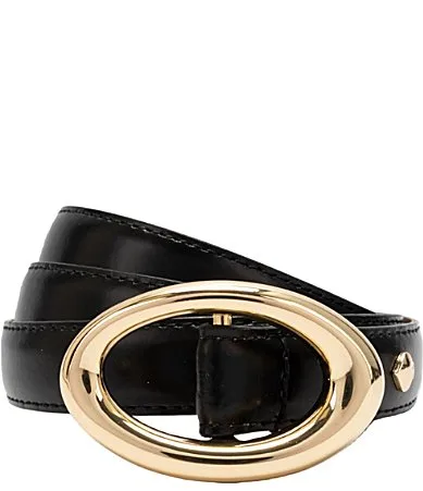 Oval Molten Buckle Leather Belt by kate spade
