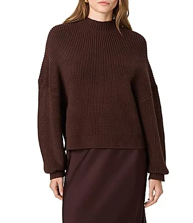 Babysoft Cable Knit Mock Rib Neck Pullover Sweater