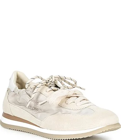Evara Nylon and Suede Logo Lace Up Sneakers by Sam Edelman