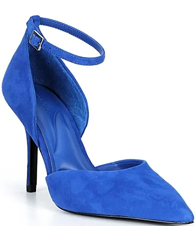 Tippet Suede Ankle Wrap Stiletto Pumps by Gianni Bini
