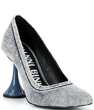 Magik Denim Molded Toe Pumps by Gianni Bini