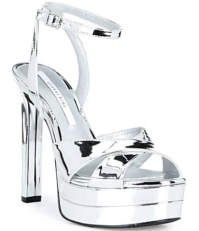 Kylee Metallic Ankle Strap Platform Dress Sandals by Gianni Bini