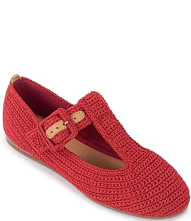 Leland Crochet T-Strap Flats