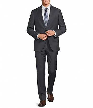 Modern Fit Flat Front 2-Piece Wool Suit