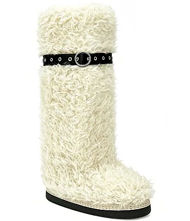 Solace Faux Fur Over the Knee Platform Boots by Azalea Wang