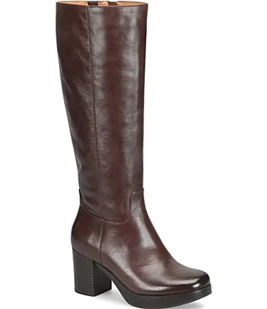 Kristen Leather Platform Tall Boots by Sofft