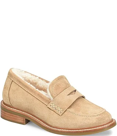 Mara 2 Ultra Soft Suede Shearling Lined Penny Loafers by Sofft